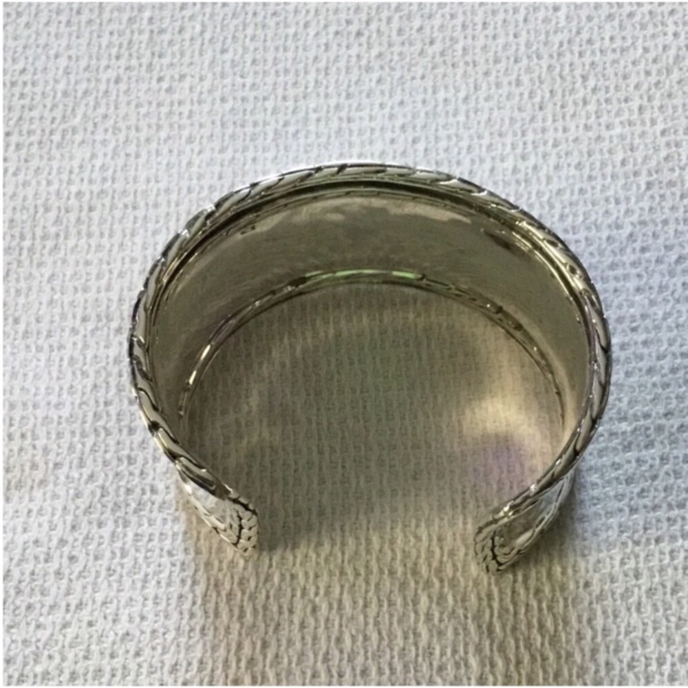 JOHN HARDY PALU WIDE CONCAVE HAMMERED CUFF BRACELET JH 925 STERLING SILVER - Picture 7 of 14
